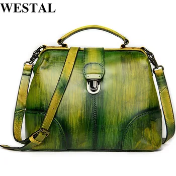 

WESTAL Women's Genuine Leather Handbags top-handle Bags Luxury Handbags Women's Bags Designer Shoulder Messenger Bag Women 7046