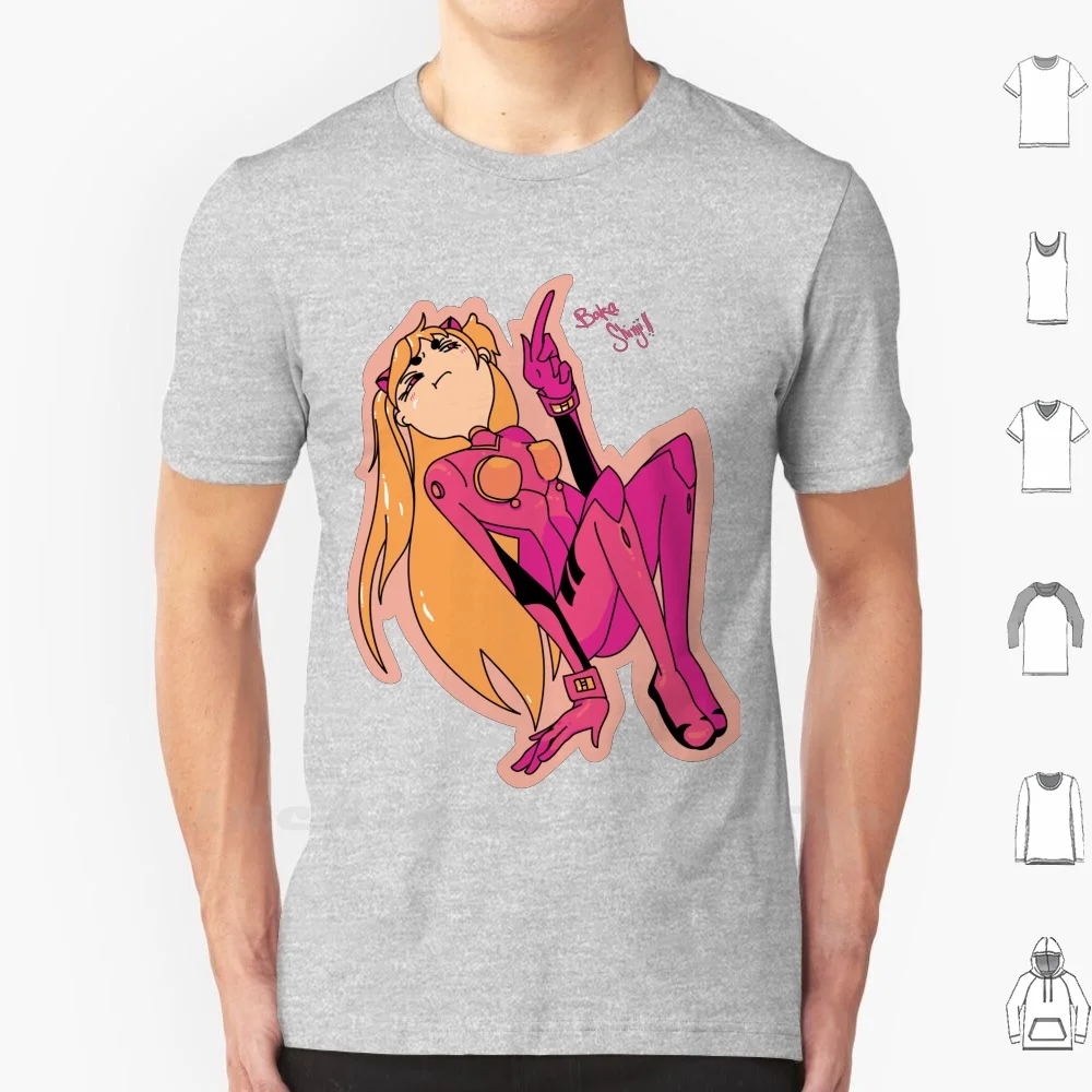 Baka Shinji футболка большого размера Asuka Evangelion | Мужская одежда