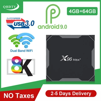 

X96 Max Plus Smart Tv Box Android 9.0 S905X3 Quad Core 4G 64G QHDTV Arabic Dutch Belgium Dual Band Wifi 8K Android Set top Box