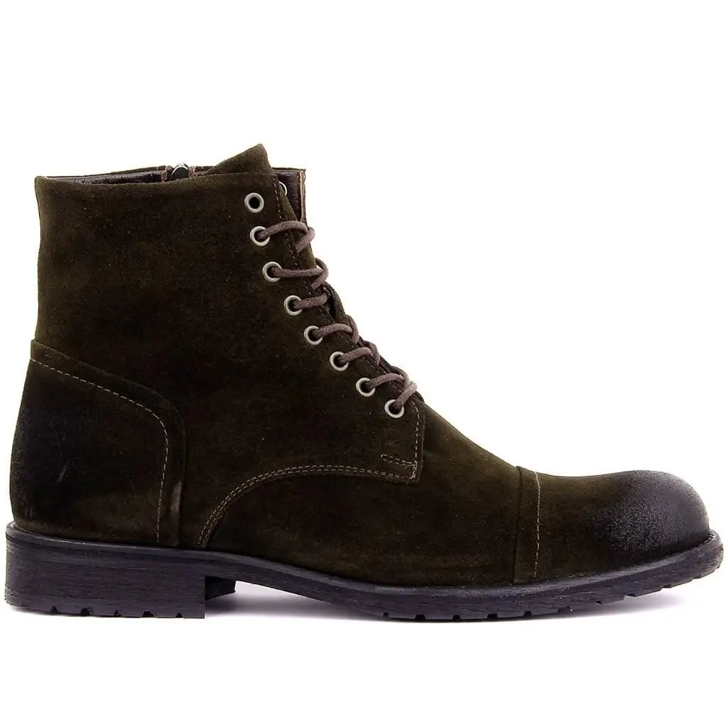 

Sail Lakers-Green Suede Zipper Male Boots