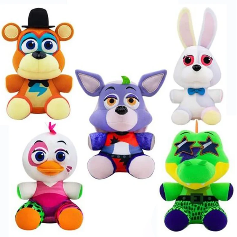 5Pcs/lot Anime FNAF Plush Toy Freddy Fazbear Plushie Doll Foxy Rabbit Animal Stuffed for Kid Gifts | Игрушки и хобби