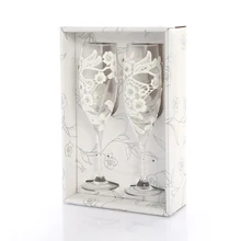 ABSS-2Pcs набор, свадебное стекло, креативное белое платье, хрустальное свадебное бокалы для шампанского, бокалы для красного вина, бокалы, свадебные украшения