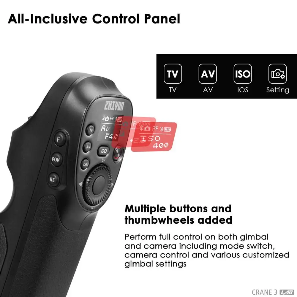 US $485.46 Zhiyun Crane 3 LAB 3Axis Wireless FHD Image Transmission Camera Stabilizer ViaTouch Control Handheld Gimbal For Sony Canon DSLR
