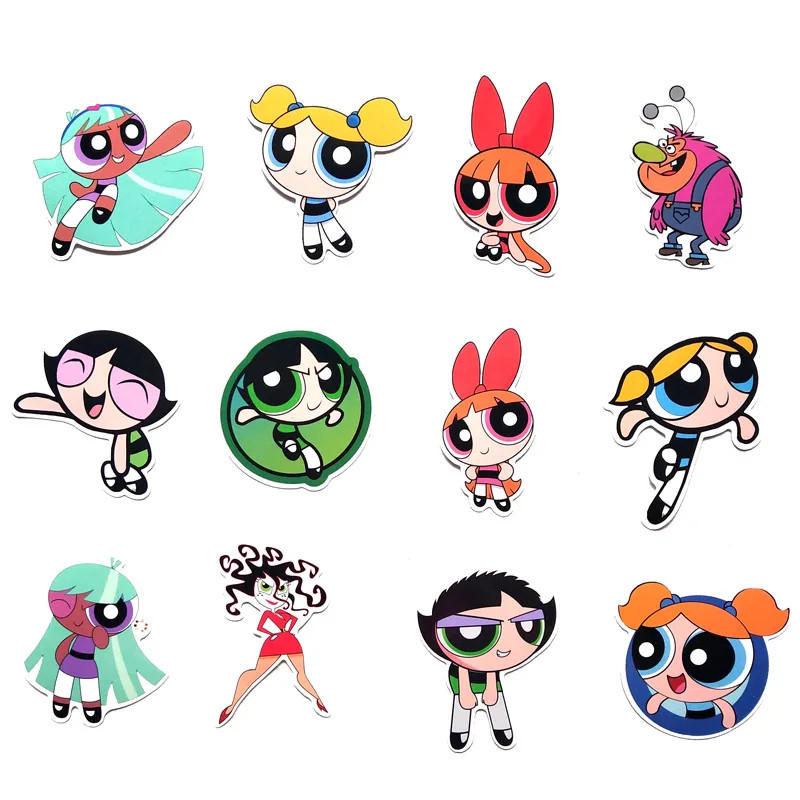 50 шт Powerpuff девушки мультфильм забавные наклейки для скрапбукинга DIY для багажа сноуборда автомобиля холодильника автомобиля-Стайлинг наклейки для ноутбука