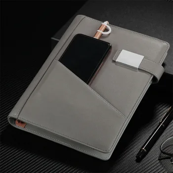 

Creative Wireless Charger Multi Functional Business Notebook Loose Leaf Mobile Power U Disk Meeting Notepad Binder Spiral Diary