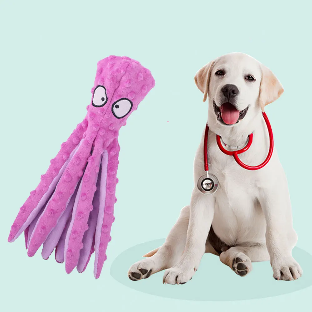 Dog Octopus Toys Pets Chewing Animals Teeth Clean Sounding Plush Toys