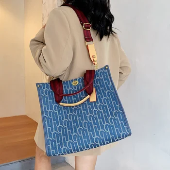 

S.IKRR Canvas Shoulder Bags For Women 2020 Big Capacity Ladies Bag Female Purses and Handbag Luxury Designer Large Shopping Bag