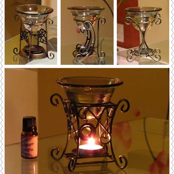 

AA Aromatherapy Furnace, Metal Tea Light Candle Holder Essential Oil Burner Aromatherapy Supplies for Home Office Store