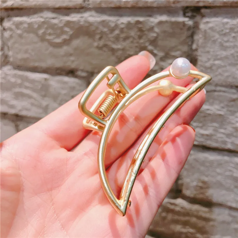 Korea Style Girl Hair Pins Dumb Gold Simple Geometric Star Flower Cat Hollow Hair Clips for Women Fashion Hair Accessories - Цвет: 6