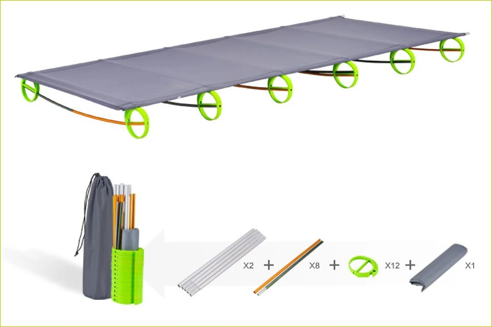 Зазор кемпинг кровать портативный открытый коврик удобный походный спальный кровать Сверхлегкий Прочный складной тент кровать с алюминием