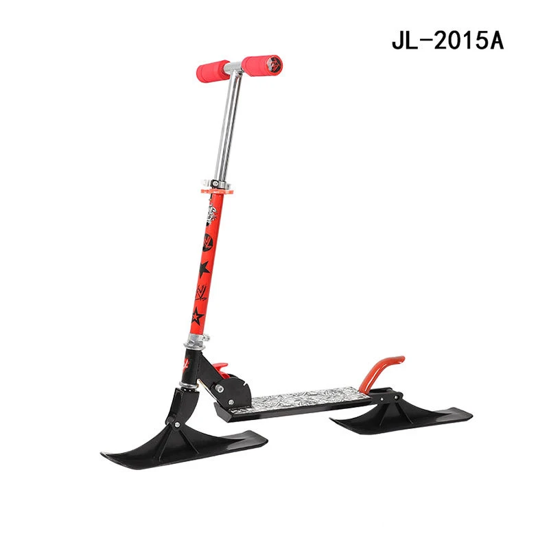 Original Snow Sled Ski Scooter for All Ages , Compact Winter Snow Kick & Ski Skooter