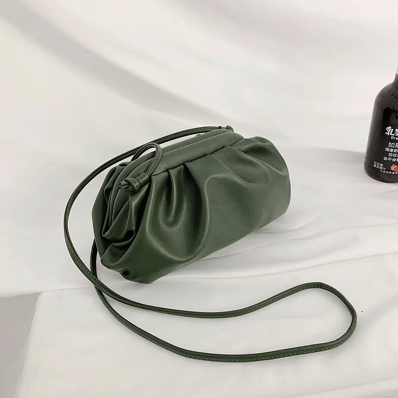 Green Small Женская простая сумка-мессенджер из пельменей, дизайнерская Ретро, новая мода, облачная женская сумка через плечо, сумка-клатч - Цвет: Green Small