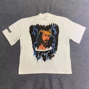 

JESUS IS KING T-shirts Oversize Trust God Kanye West Sunday Service Tee Shiny Logo JESUS IS KING T shirt