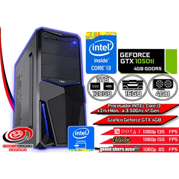 

Computer Gamer job Entertainment Intel Core i3 16 hard gb Ram 120 hard gb SSD + 2TB HDD Graphic Art HD + GTX 1050TI 4 hard gb + WIFI + Win 10