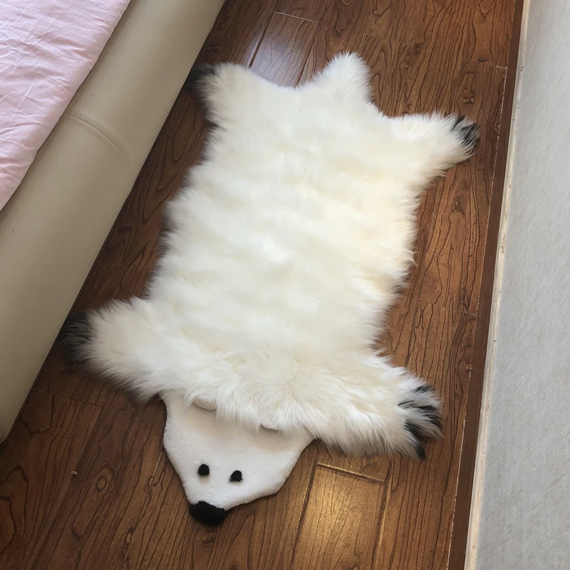 Ковер из искусственного меха Белый полярный коврик "медведь" 80x140 см длинные плюшевые коврики для животных и ковры для дома гостиной спальни большой напольный коврик