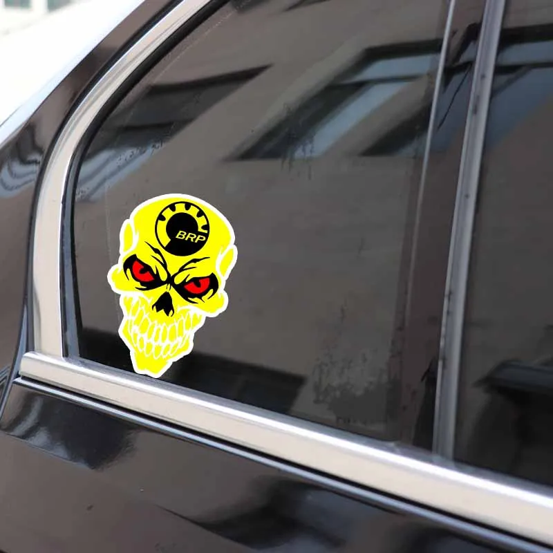 Aliauto крутая Автомобильная наклейка индивидуальная BRP череп Светоотражающая ПВХ наклейка покрытие царапины для Jaguar hyundai I30 Honda Skoda, 15 см* 10 см