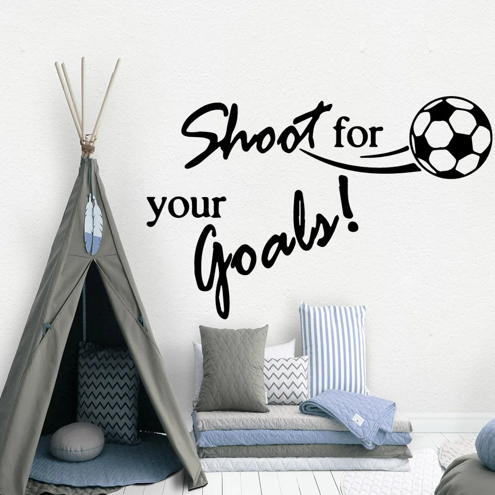 Cute shoot for your goals Text Wall Decals Art Diy Poster For Home Decor Living Room Pvc Mural Bedroom Vinyl | Дом и сад