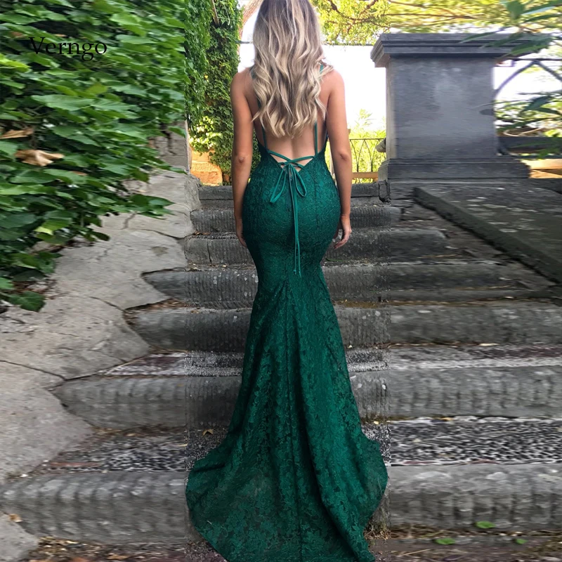 

Verngo Mermaid Evening Dress Lace Evening Dresses Long Sexy Formal Dress Party Backless Prom Gown Vestidos Longos De Festa