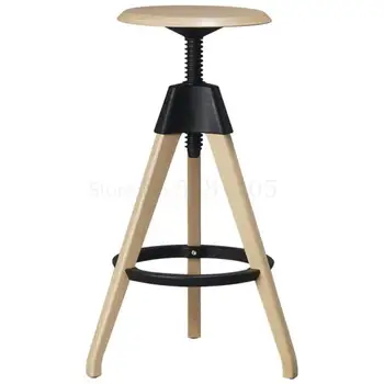 

Nordic Solid Wood Lift Bar Stool Modern Household Bar Chair Creative Leisure Swivel Chair Bar Stool
