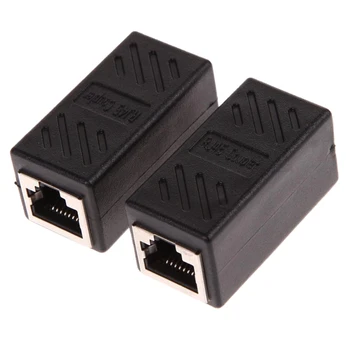 

2x RJ45 Adapter for Cat6 Ethernet Network Cable RJ45 Coupler Gigabit Female to Female,Black