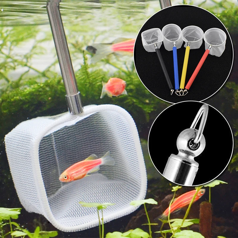 New Flexible Aquarium Fish Tank Catch Net Retractable 3D for Aquarium Fish Scoop Catching Fishnet Long Handle Cleaning Tools