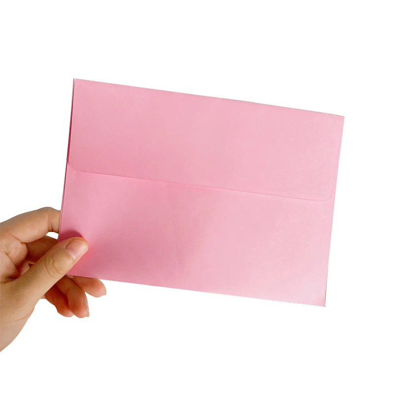 10 шт./упак. широко открытым носком однотонные Цвет для вечерние и свадебные туфли в западном стиле конверт для приглашения подарок Бумага конверты с окошком - Цвет: Pink