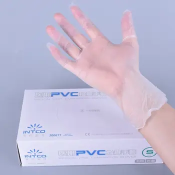 

Vinyl Gloves 100 / Box Disposable Powder-free Industrial Food Safety 3mm Translucent Pvc Gloves Nitrile Glove 2020