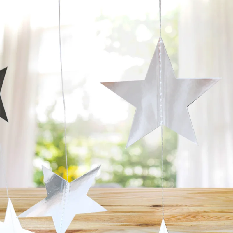 4 метра пятиконечная звезда вафель тянет флаг висячие украшения для вечеринки на день рождения звезда свадебный плакат Рождество баннер