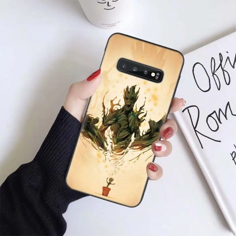 Guardian Rocket Raccoon Groot Black Case For Samsung Galaxy A50 A70 A50S A10S A20S A10 A20E A30 A40 M40 M30S A80 Soft Phone Coqu