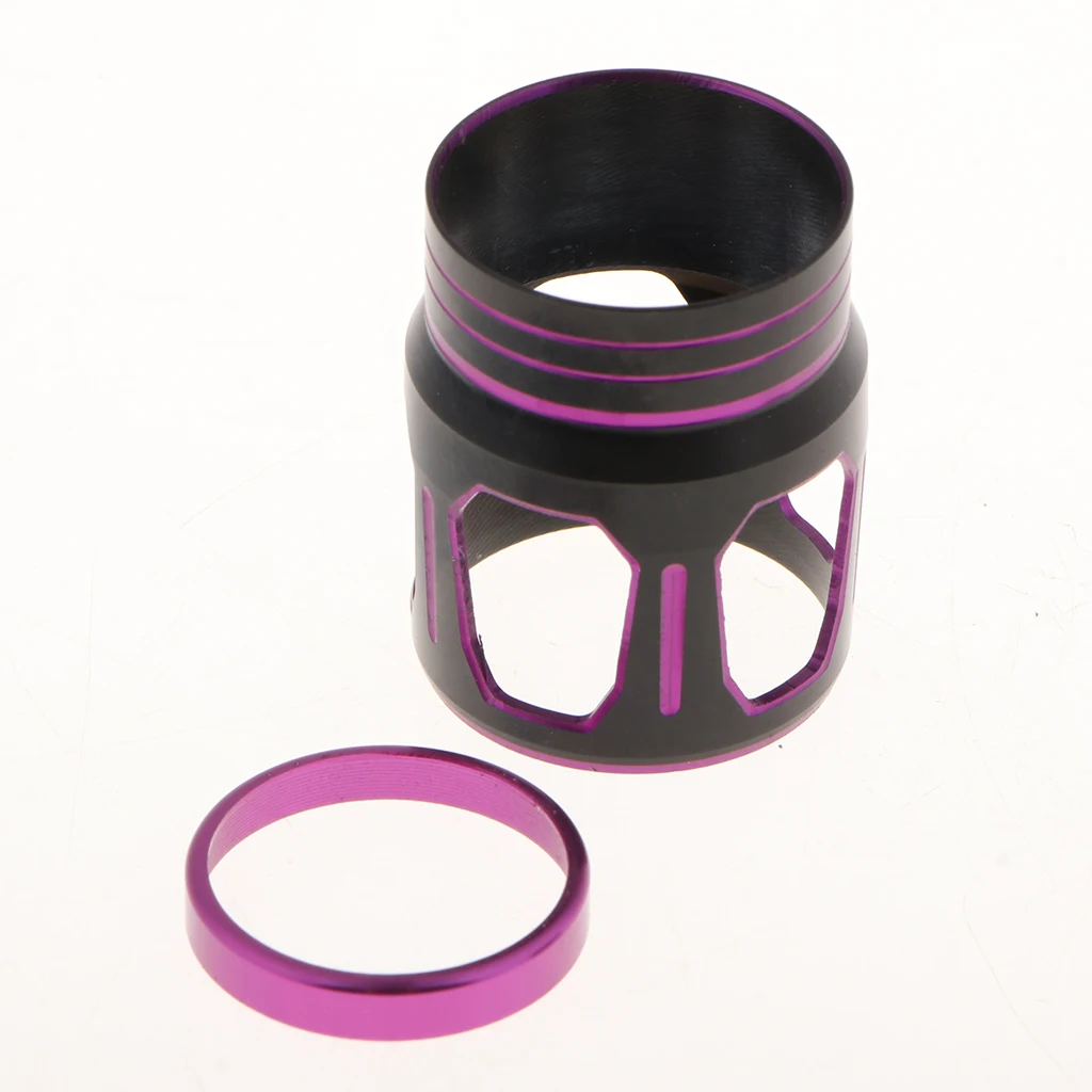 Fishing Reel Seat Set Aluminum Alloy Plastic Locking Nut Decorative Trim Ring Rod Repair Fishing Reel Seat Fishing Tools