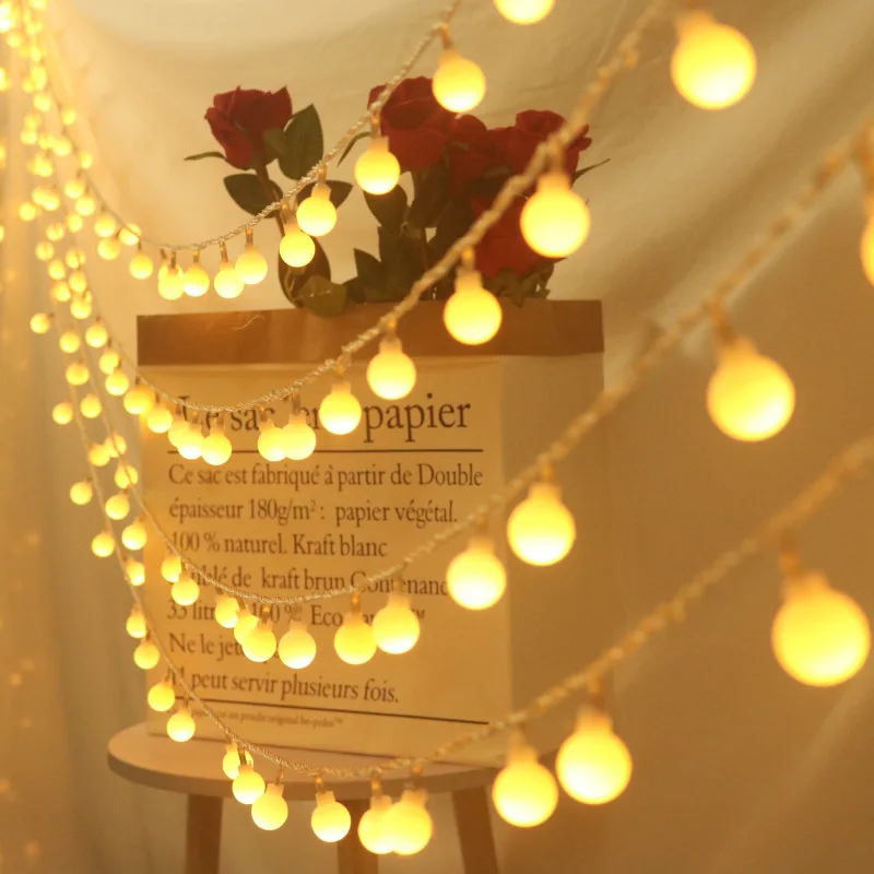 

1.5M/3M/6M/10M Fairy Garland LED Ball String Lights Waterproof for Christmas Tree Wedding Home Indoor Decoration Battery Powered