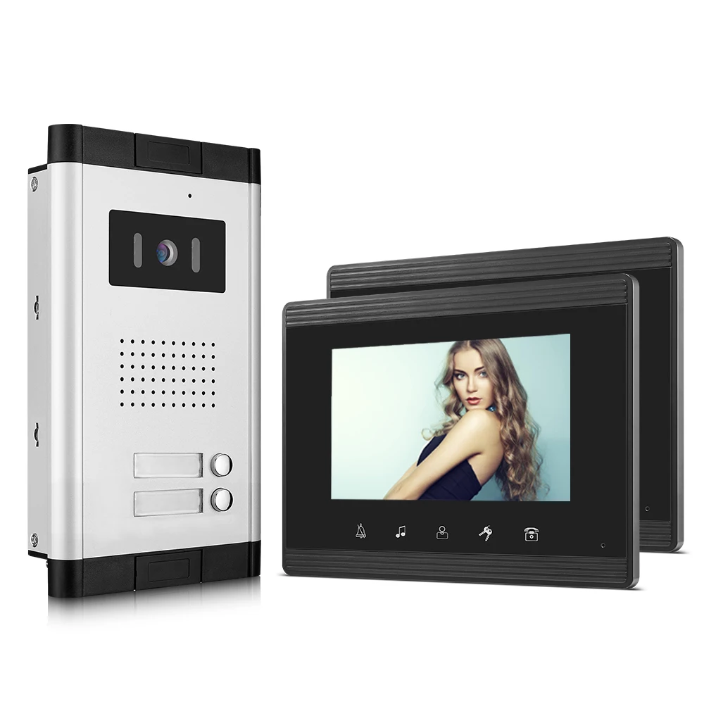 

Top Quality 2 apartment audio intercom system network cable multi apartment building wired handsfree video door phone intercom