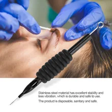 

10Pcs/Set Disposable Sterile Tattoo Needle Semi-Permanent Silicone Tattoo Grip Black Makeup Cartridge Needle 1RL 3RL 5RL 7RL 9RL