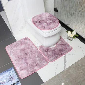 

3pcs Toilet Seat Cover Bathroom Carpet Tocador Accessories Mat Home Hotel Luxury Winter Mould-Proof Pad Bathroom Decoration