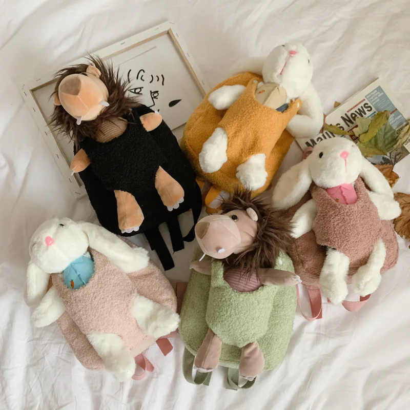 

Korean-style Children's Bags 2019 Autumn And Winter New Style Backpack Cute Stuffed Animal Backpack Trend Men And Women Children