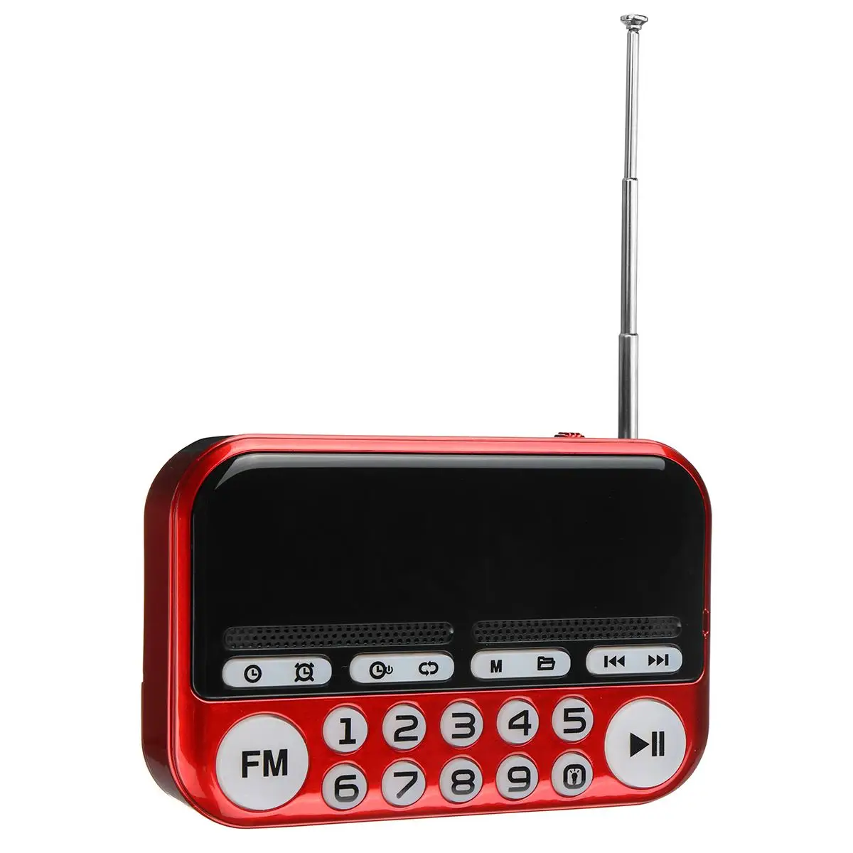Red Дизайн LEORY Портативный цифровой дисплей fm-радио TF карта USB MP3 музыкальный плеер часы Будильник радио динамик - Цвет: Red