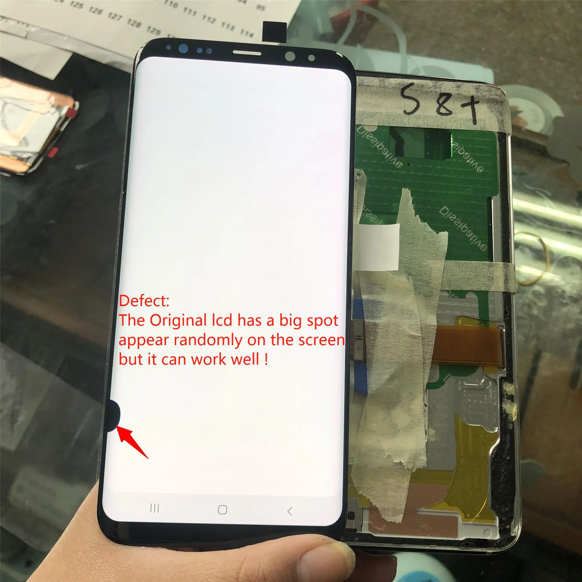 Оригинальный AMOLED дисплей с черными точками ЖК для SAMSUNG S8 + PLUS G955U G955A G955F сенсорный