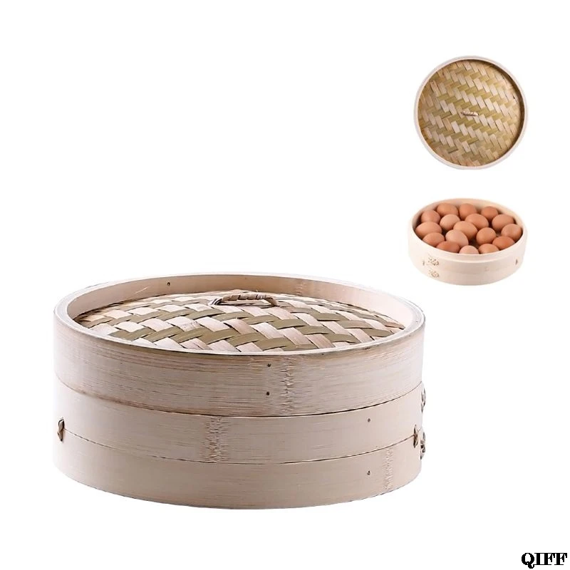 LIKE PIC 4 дюйма itchen Бамбуковая Пароварка Корзина Азиатский Пароварка для тусклых Пельменей - Цвет: LIKE PIC