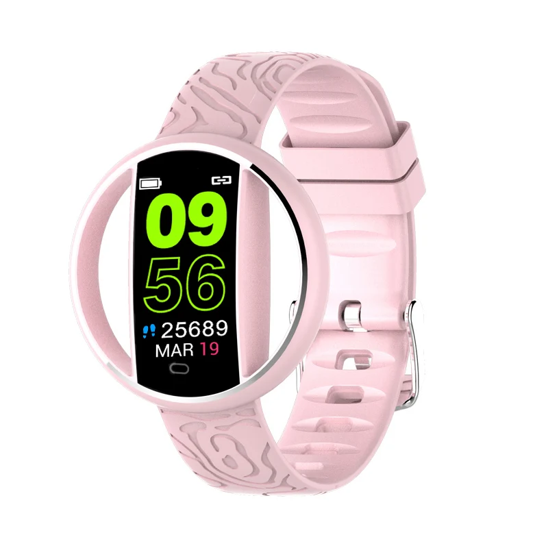 LIGE Смарт-часы для женщин fit bit IP67 Водонепроницаемый фитнес-трекер монитор сердечного ритма шагомер спортивный смарт-браслет для Android ios - Цвет: Pink