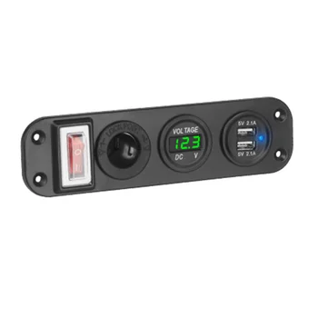 

3 In 1 12V/24V Independent Car Charger Ferry Bus Yacht 5V 4.2A 5V 2.1A Dual USB Panel