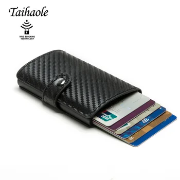 

2020 PU Leather Card Holder Men Wallet RFID Men Credit Card Holder Purse Automatic Business ID card Aluminum wallet