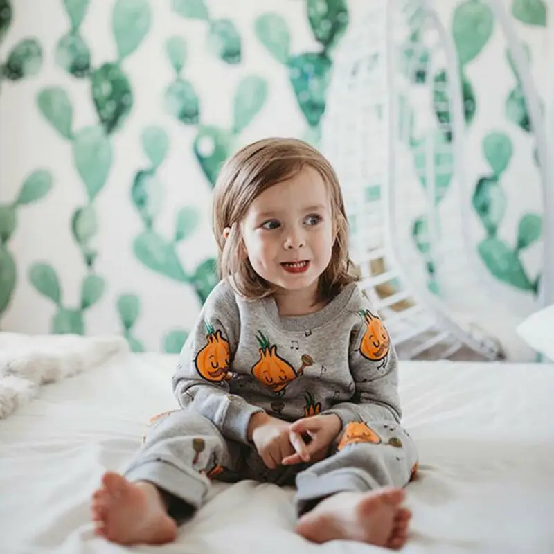 Комплект одежды для новорожденных детей 1-4 лет, осенняя мягкая теплая футболка с длинным рукавом+ штаны, костюмы для девочек