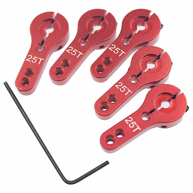 6pcs 25T Aluminum Servo Horn M3 threads Steering Arm High Torque Servos Motors Parts RC Car