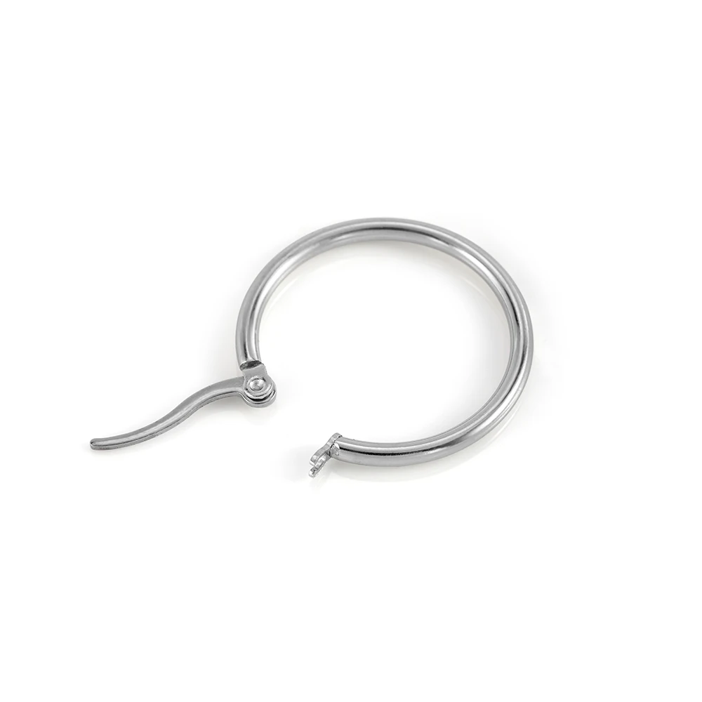 10pcs Black Open Earrings Circle Stainless Steel Earring Hooks 15-50mm Loop Base Ear Ring for DIY Jewelry Making Findings