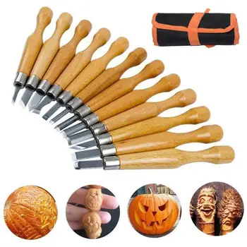 

12PCS Professional Wood Carving Chisel Knife Hand Tool Set For Wood Cut DIY Tools And Basic Detailed Carving Wood Carving Tool