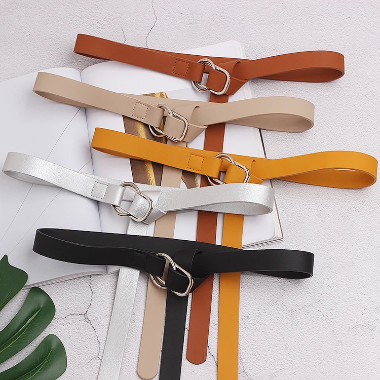 

Double-sided Soft PU Women Waist Belt Solid Leather Ring Buckle Adjustable Bow Waistband Autumn Large Size Shirt Coat Dress Belt