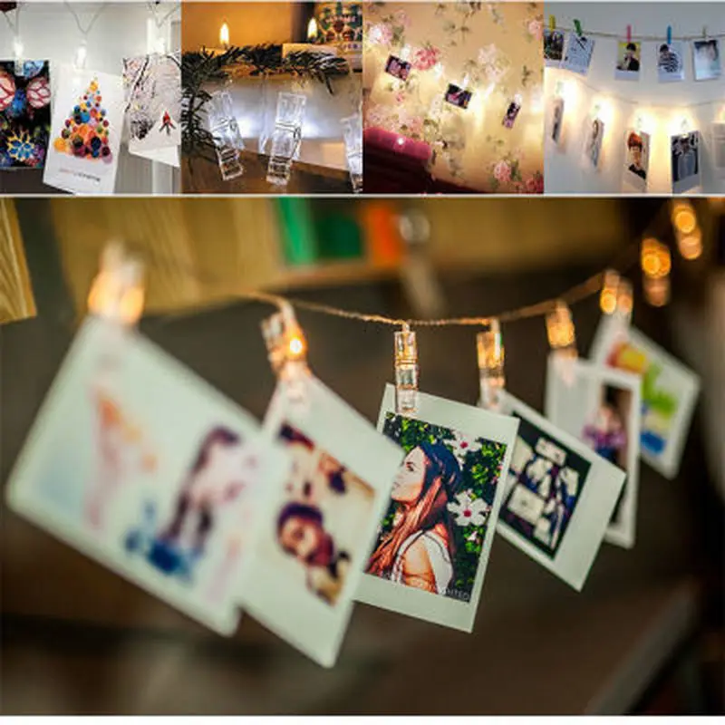 

LED String Lights 1M 2/M 4M Photo Clip Fairy Lights Battery Operated Garland Home Room Christmas Decoration Party Wedding Xmas