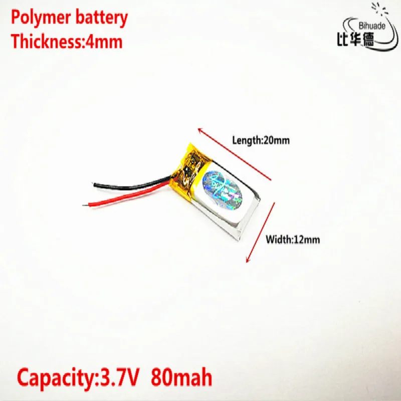 3 7 V 80mah литий-полимерный аккумулятор 041220 401220 041120 MP3 MP4 MP5 Bluetooth гарнитура |