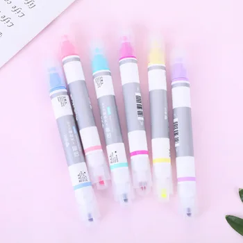 

Erasable Highlighter Student Stationery Pen with Stroke Key Marker Pen Large Capacity Color Double-headed Highlighter Pen