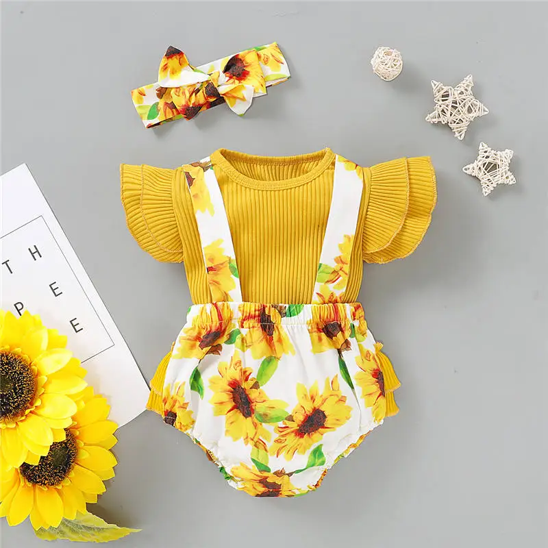 yellow color baby girl clothes set (5)
